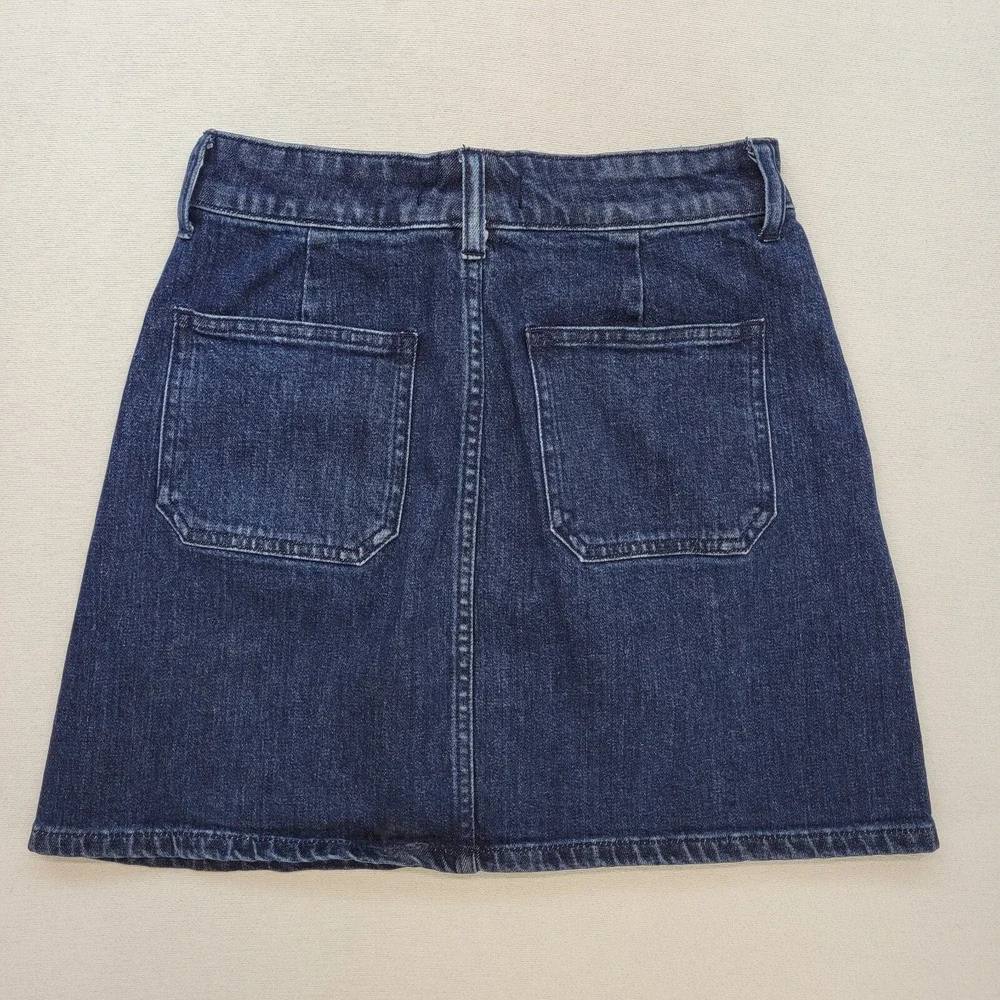 Madewell‎ Denim Mini Skirt Womens 24 Blue Front Zip A-Line Dark Wash Jean